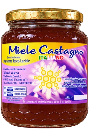 Vasetto di miele di castagno dell'Apicoltura Valerio Talucci
